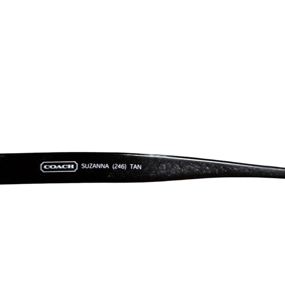 Coach Black and Gold Eyeglasses with white rectangular Logo C Case
